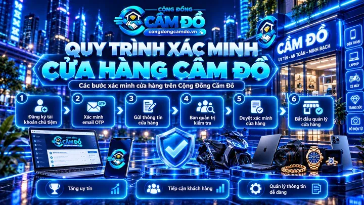 quy trình xác minh cửa hàng tại cộng đồng cầm đồ