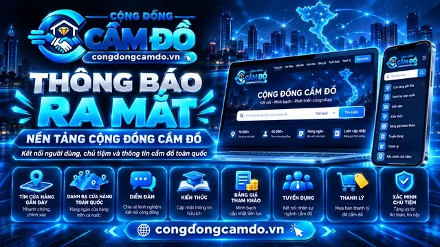 thông báo ra mắt nền tảng cộng đồng cầm đồ