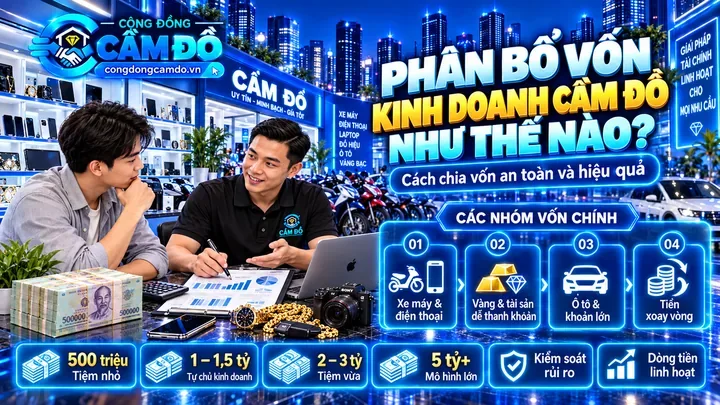 cách phân bố vốn kinh doanh cầm đồ
