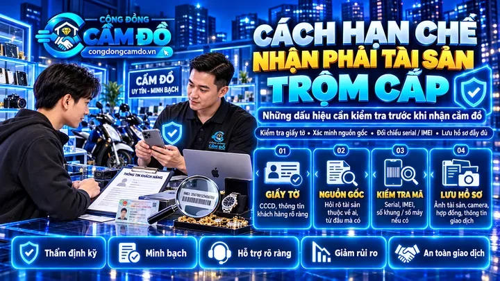cách hạn chế nhận phải tài sản trộm cắp khi cầm đồ