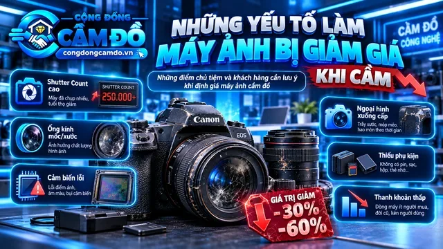 những yếu tố khiến máy ảnh giảm giá khi đi cầm